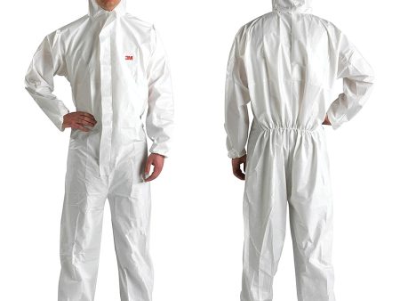 3M Disposable NonSterile Coverall Safety Work Wear with Hood - White, Medium For Sale